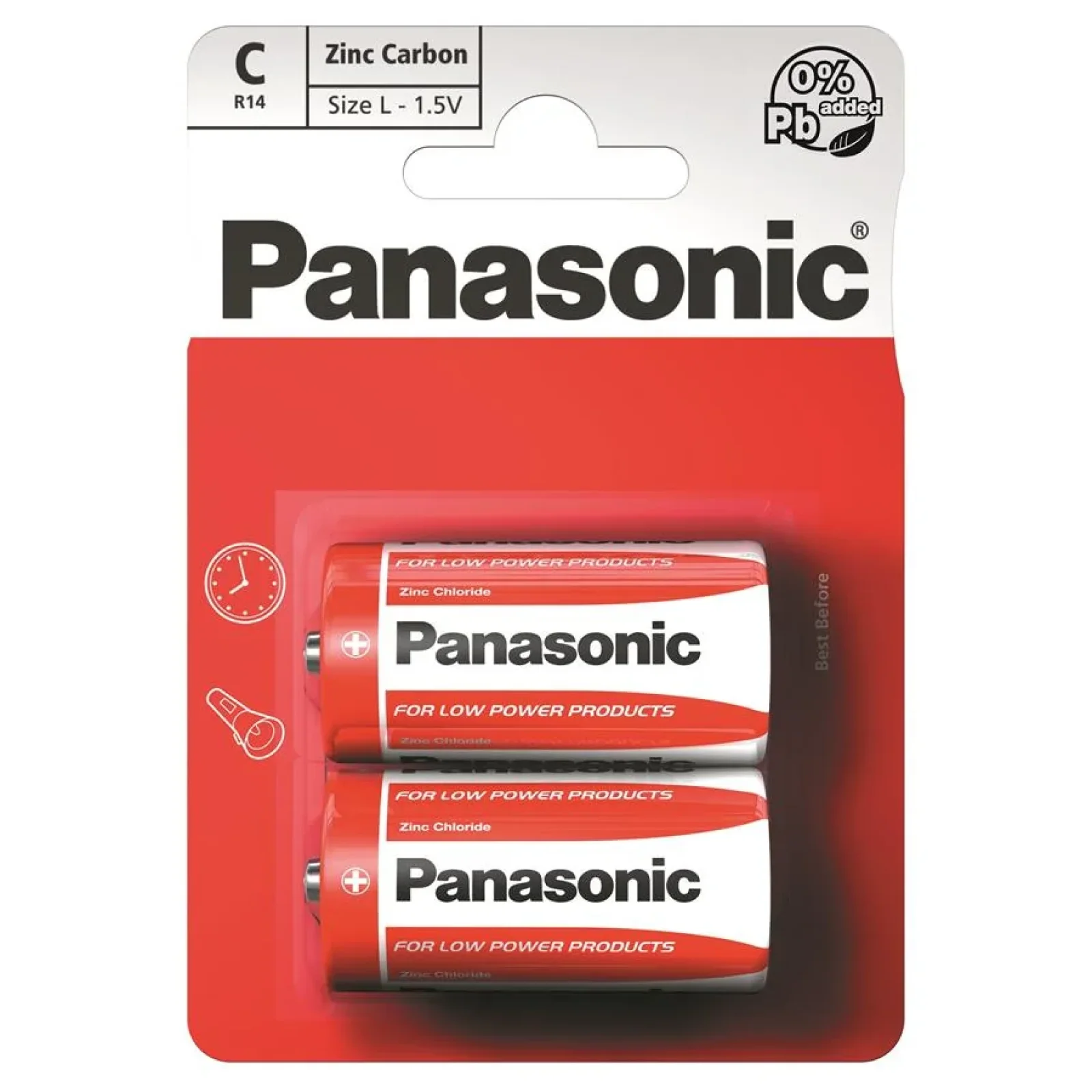 Батарейка Panasonic RED ZINK R14 BLI 2 ZINK-CARBON